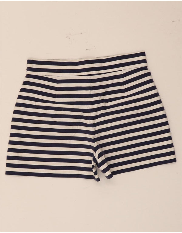 Женские шорты Zara Medium W28, хлопковые темно-синие полоски