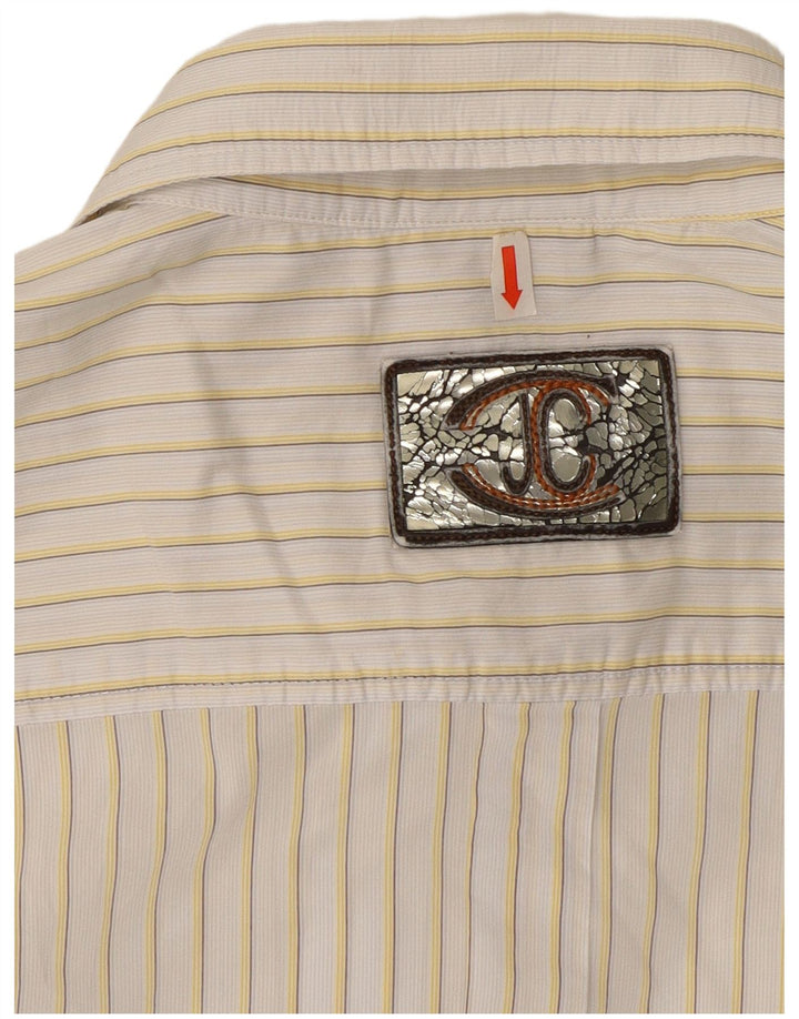 Мужская рубашка Just Cavalli 3XL белая в тонкую полоску