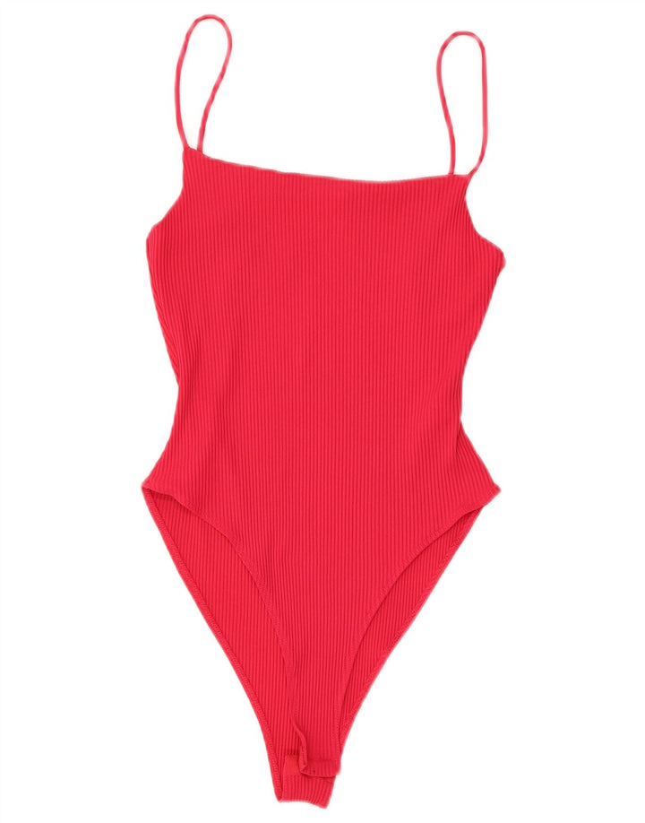 Женское боди Zara UK 12, средний красный из полиамида