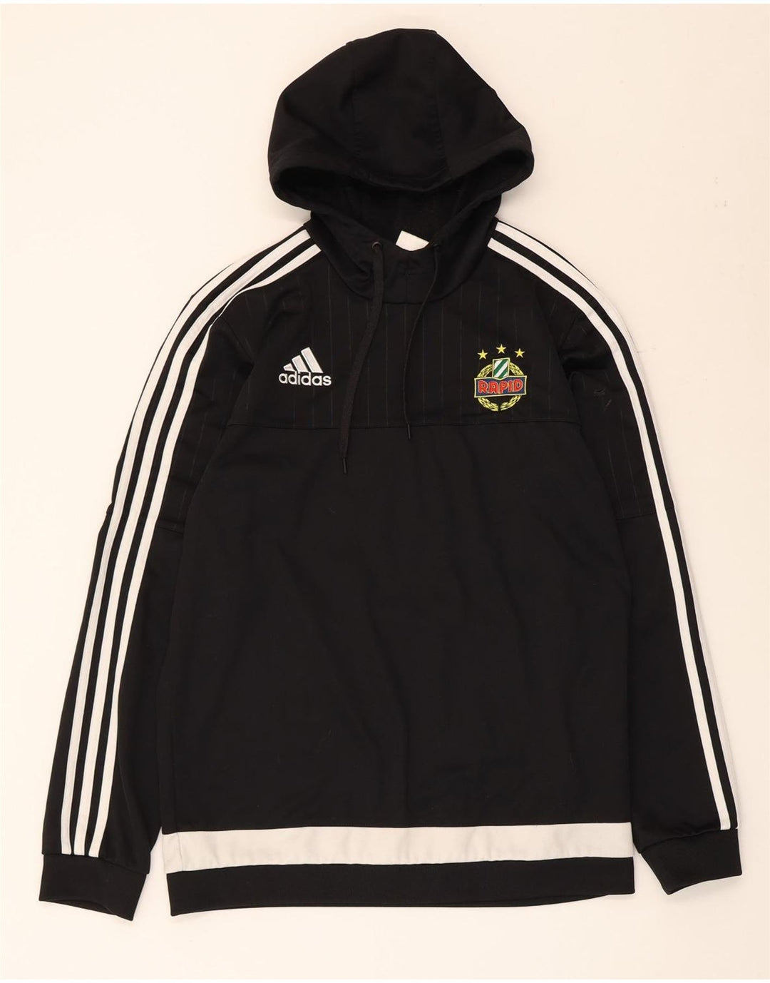 Мужской джемпер с капюшоном Adidas с рисунком, средний черный, полиэстер с цветными блоками