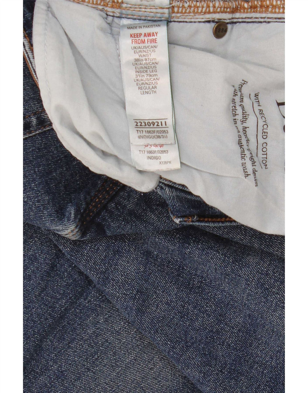 Мужские прямые джинсы Marks & Spencer SW38 L31 синие, хлопок