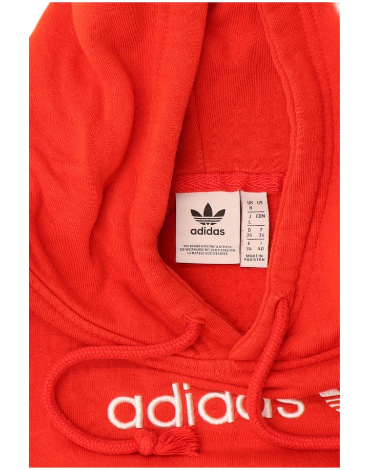 Женский джемпер с капюшоном ADIDAS, размер UK 8, маленький, красный, хлопок