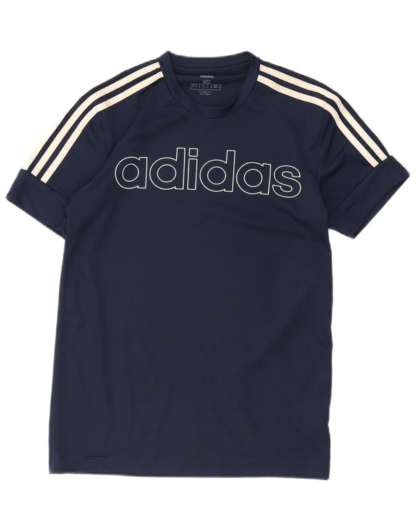 Мужская футболка Adidas Climalite с рисунком Top XS темно-синего цвета из полиэстера
