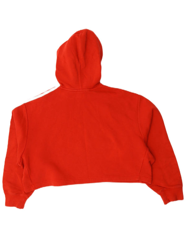 Женский укороченный джемпер с капюшоном Adidas Oversized UK 10, маленький красный хлопковый