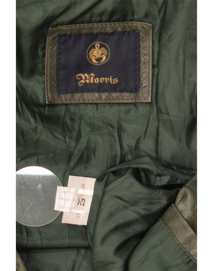 Morris Мужская кожаная куртка с капюшоном IT 52 XL Зеленая кожа