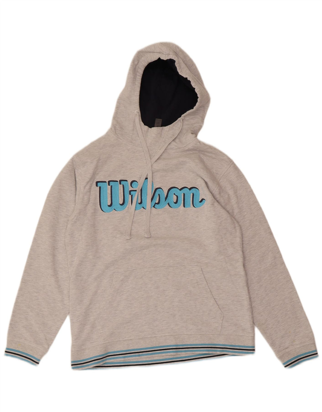 Мужской джемпер с капюшоном WILSON с рисунком, большой серый хлопок с крапинками