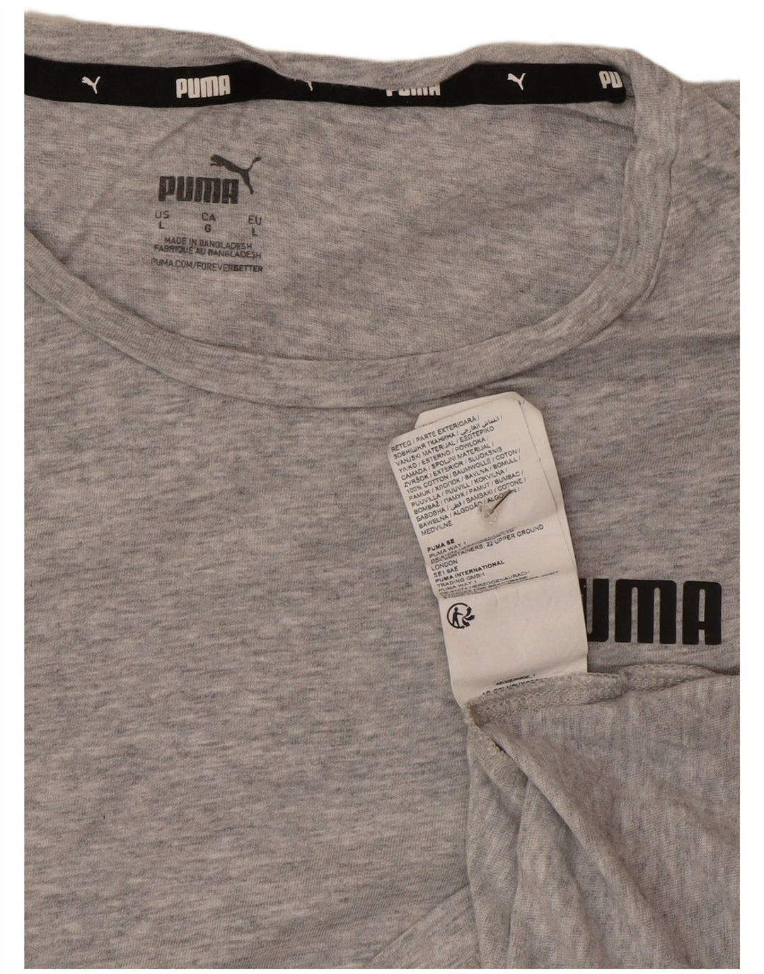 Женская футболка Puma Top UK 16, большой серый хлопок