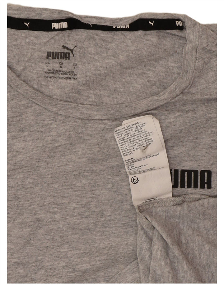 Женская футболка Puma Top UK 16, большой серый хлопок