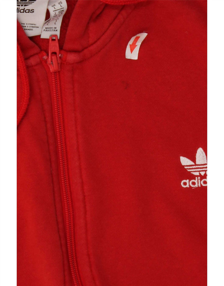 Adidas Мужской свитер с капюшоном на молнии, большой красный хлопок
