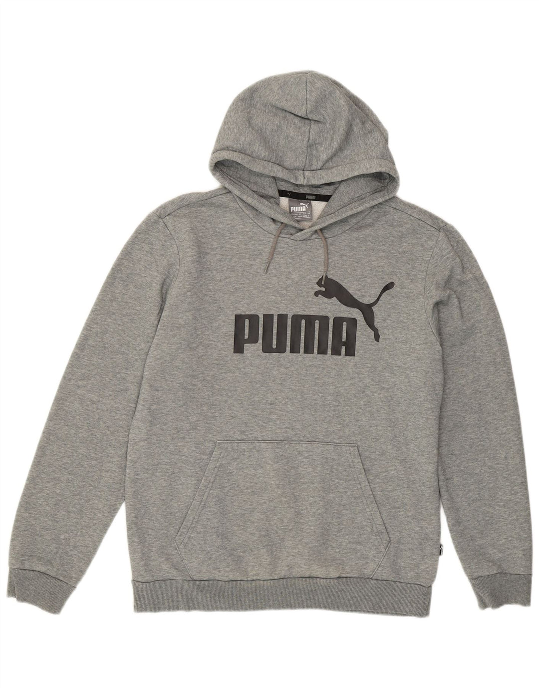 Мужской джемпер с капюшоном Puma, маленький серый, хлопковый в крапинку