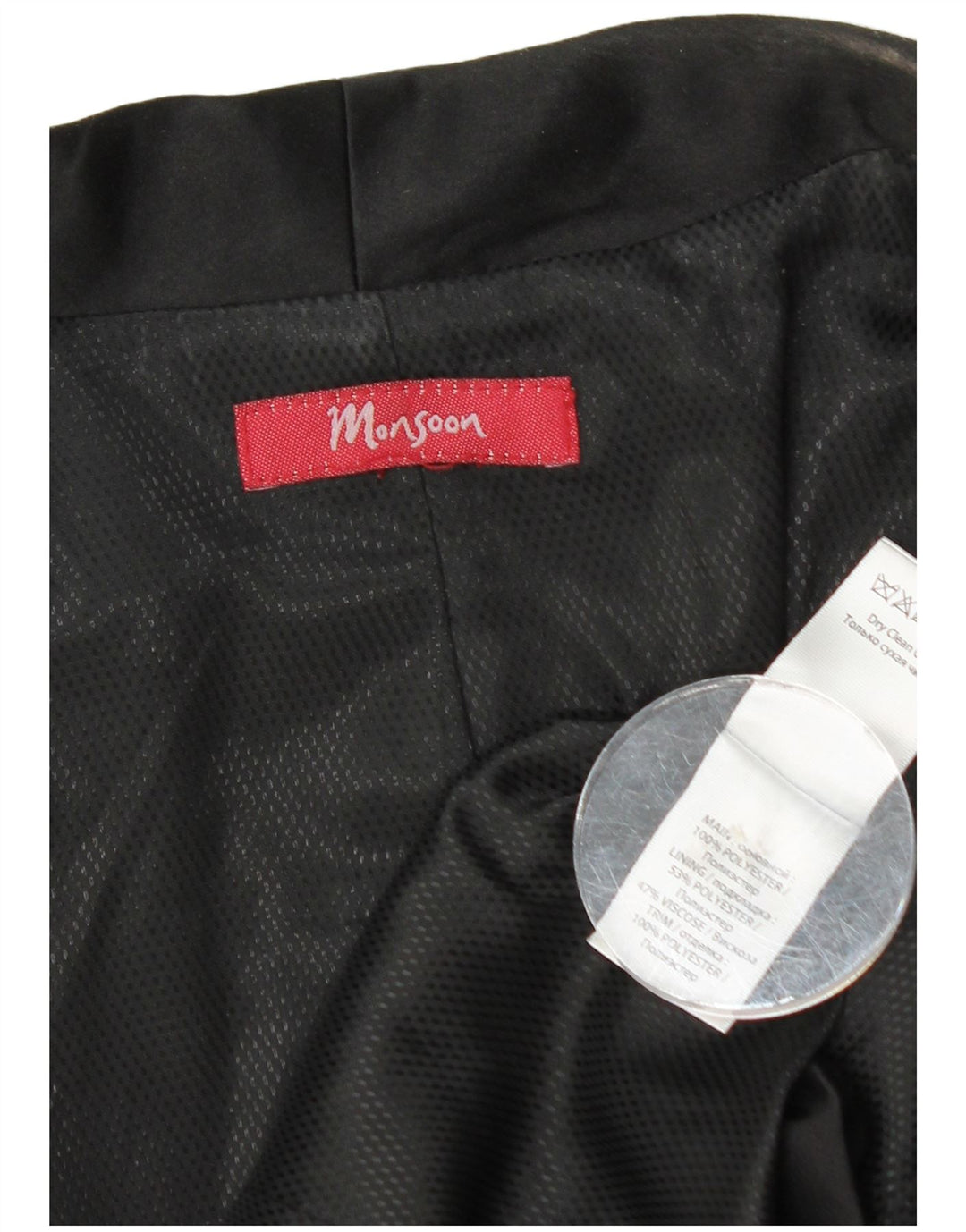 Женский укороченный открытый пиджак MONSONON UK 10, маленький черный полиэстер