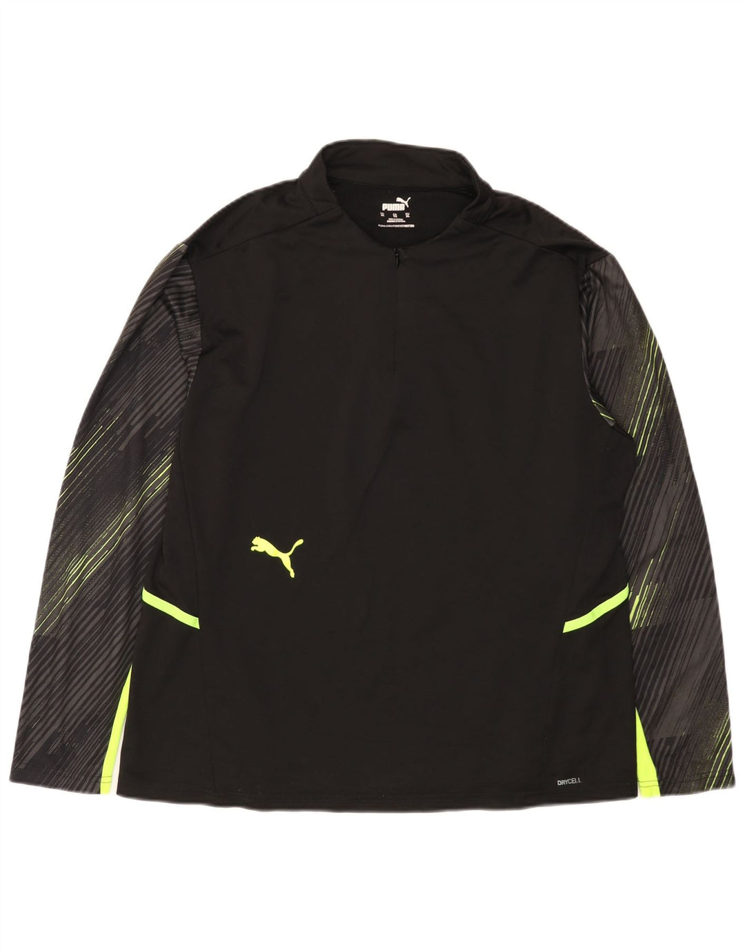 Женский пуловер с воротником на молнии PUMA, спортивный костюм UK 18 XL, черный в полоску