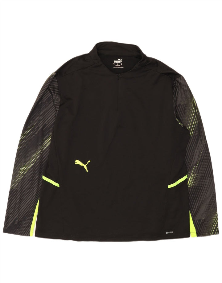 Женский пуловер с воротником на молнии PUMA, спортивный костюм UK 18 XL, черный в полоску