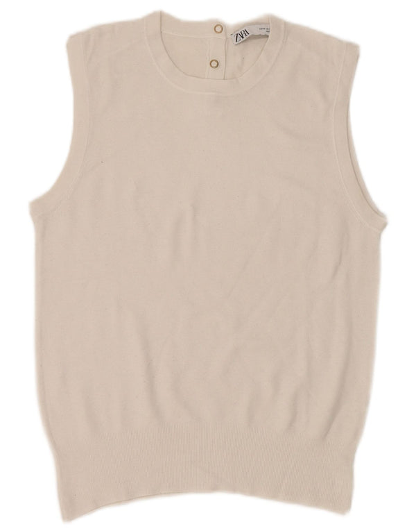 Женский жилет Zara UK 12, средний белый