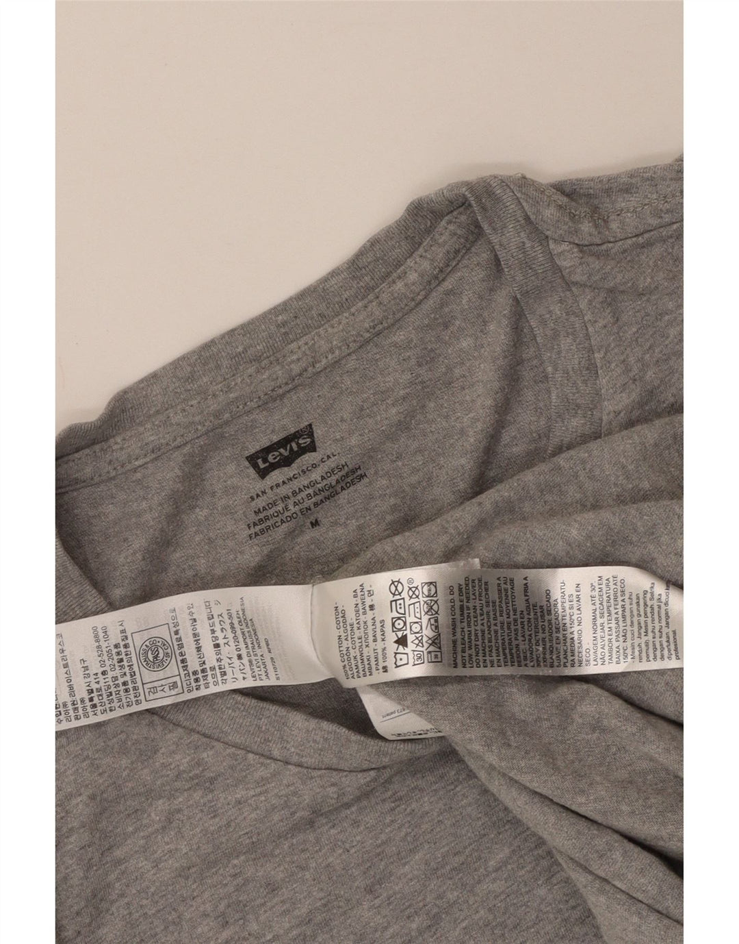 Мужская футболка с рисунком Levi's, хлопковый топ среднего серого цвета с крапинками