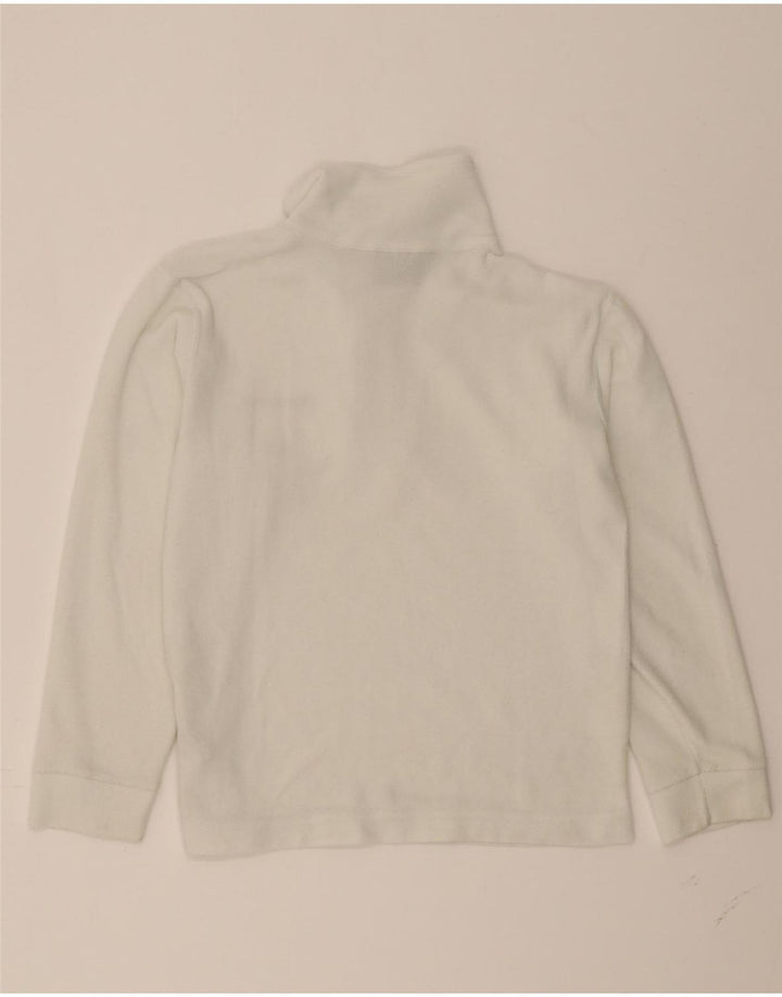 CHAMPION Boys Zip Neck Fleece Jumper 9-10 Years Medium White Polyester Vintage Champion and Second-Hand Champion from Messina Hembry 
