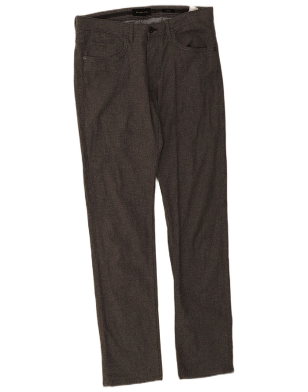 Massimo Dutti Мужские повседневные брюки Slim Fit EU 38 Small W30 L32 Серый хлопок