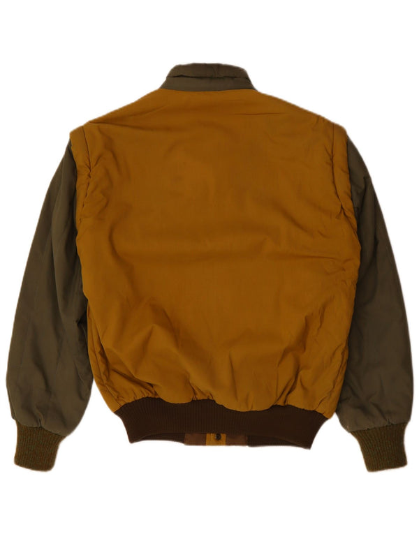 Мужская куртка-бомбер FACIBA UK 38, средний желтый цвет, хлопок с цветными блоками