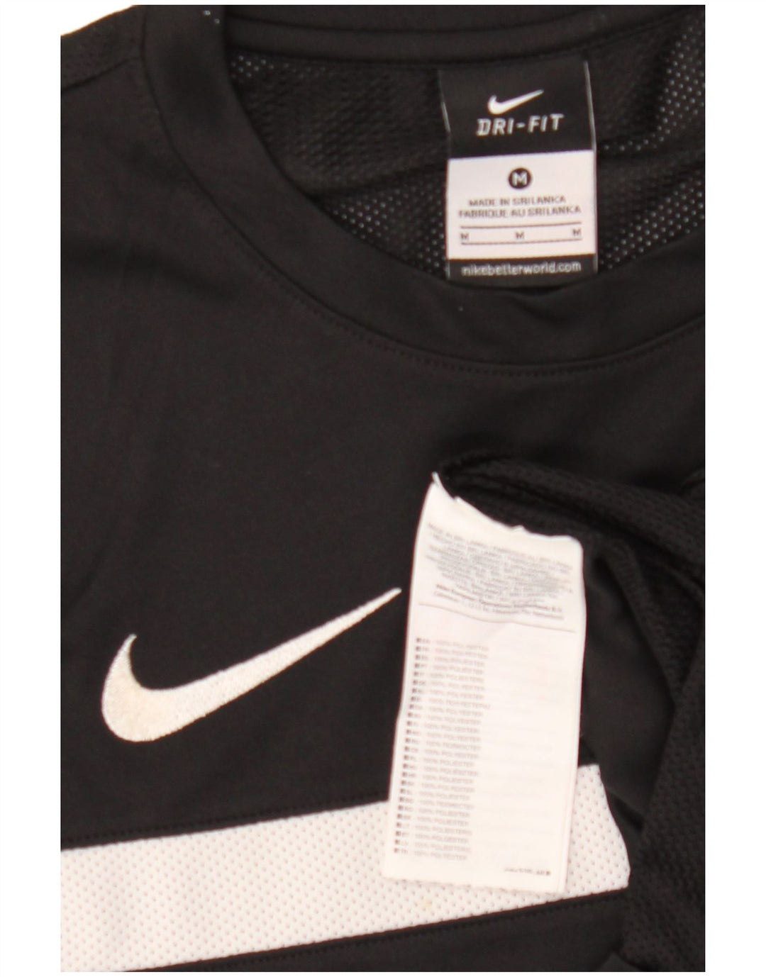 Мужская футболка Nike, средний черный полиэстер с цветными блоками