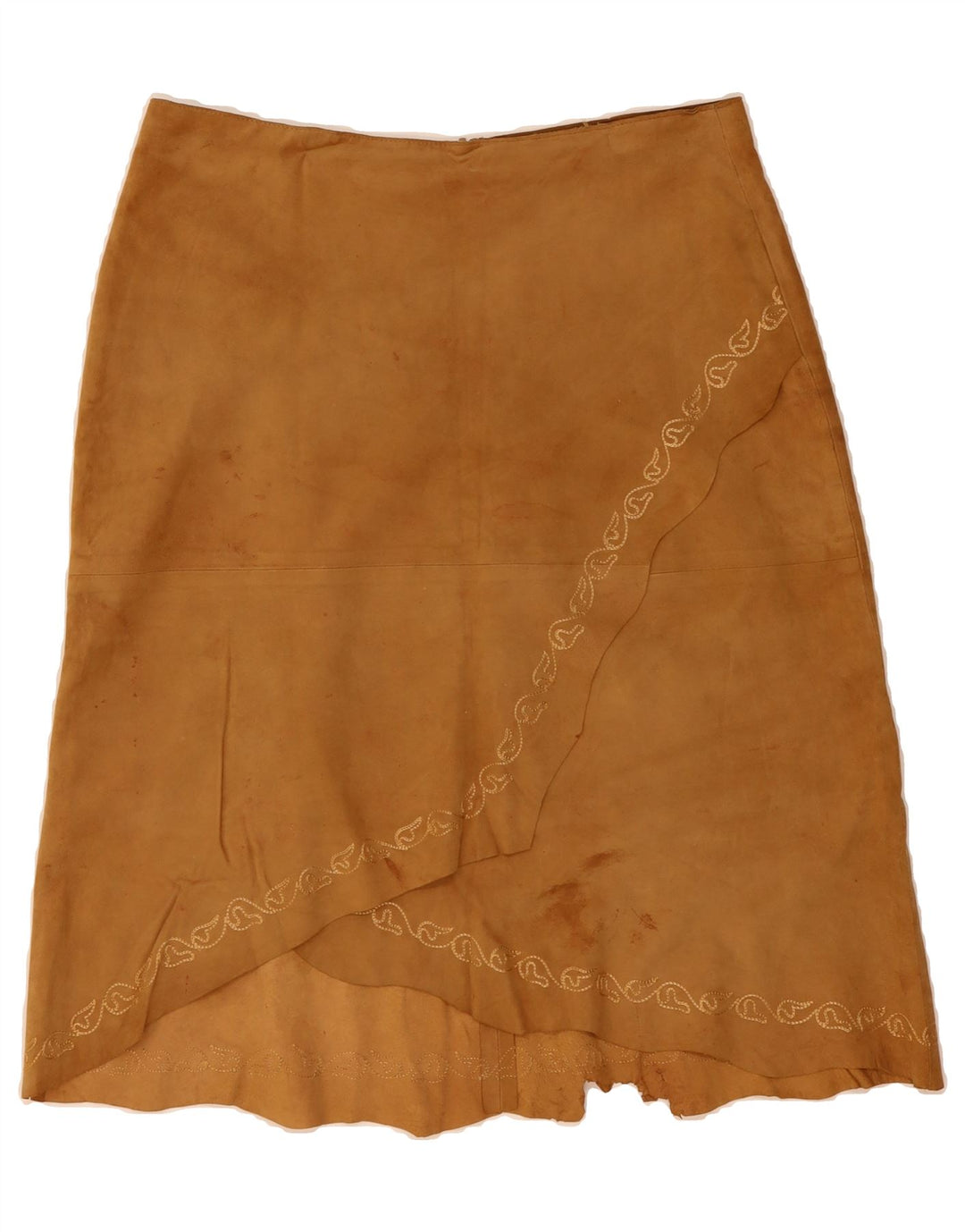 CONBIPEL Womens Suede Skirt IT 48 XL W32 L27 Brown Leather Vintage Conbipel and Second-Hand Conbipel from Messina Hembry 