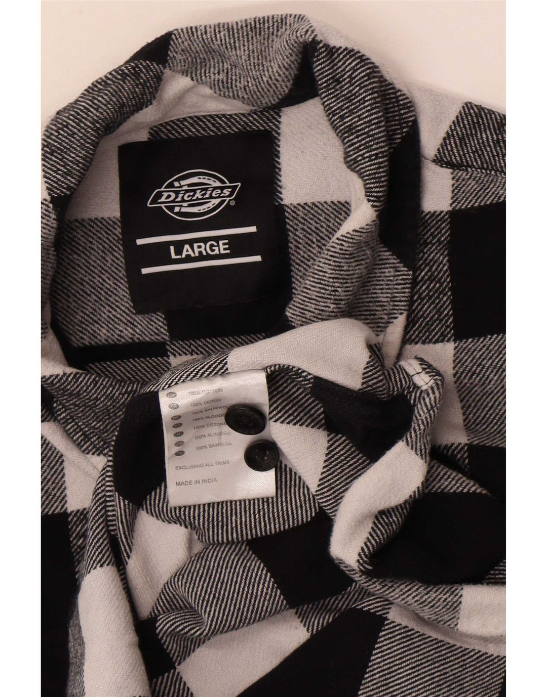 Мужская фланелевая рубашка Dickies, большая черная хлопковая клетка в мелкую клетку