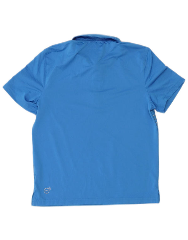 Рубашка-поло PUMA для мальчиков 7-8 лет, синяя, полиэстер с геометрическим рисунком