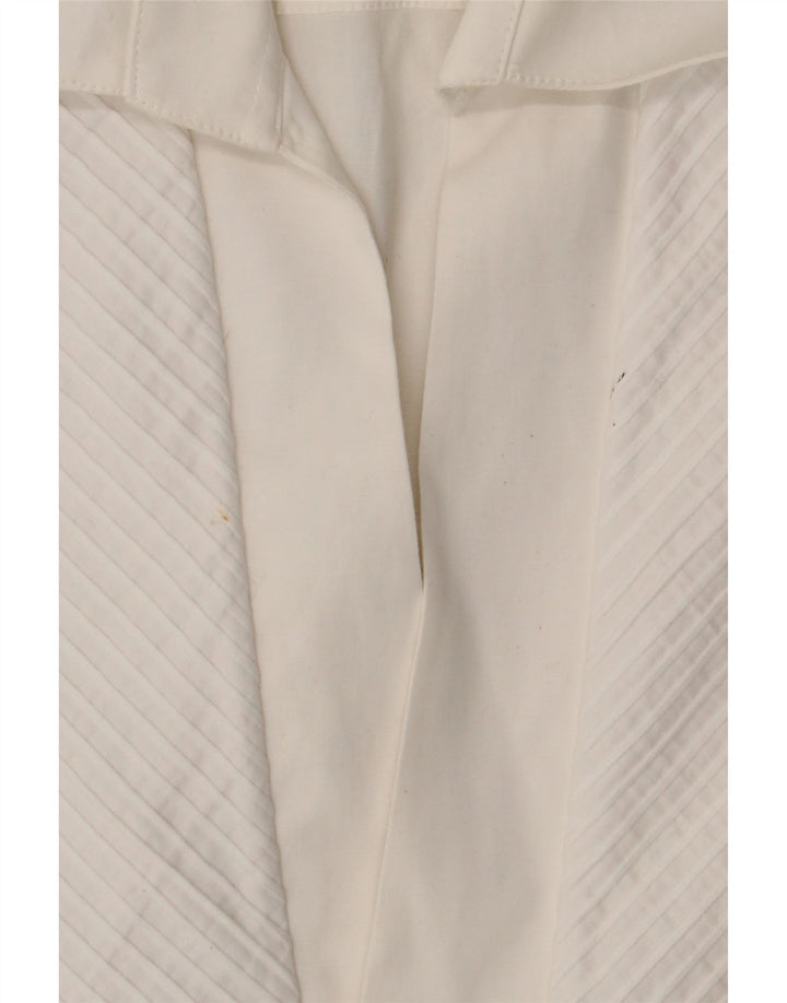 Винтажная женская рубашка UK 14, средний белый хлопок, белый цвет