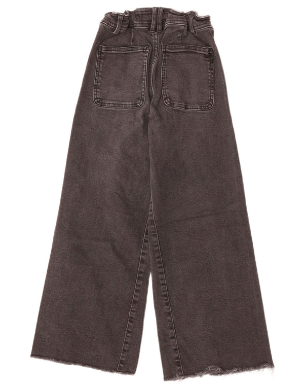 Широкие джинсы с высокой талией ZARA для девочек 7–8 лет W22 L21, черный хлопок