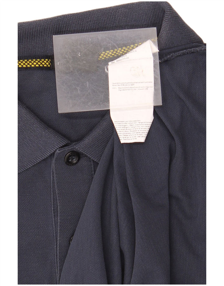 Мужская рубашка-поло HUGO BOSS, темно-синяя, хлопковая