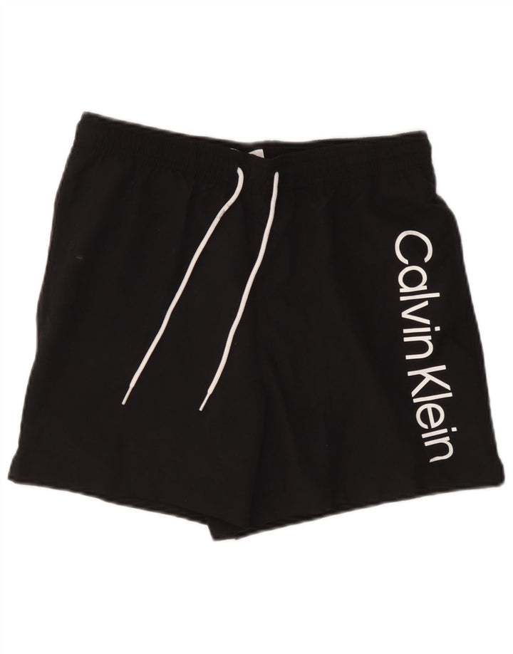 Мужские шорты для плавания с рисунком Calvin Klein, средний черный, полиэстер
