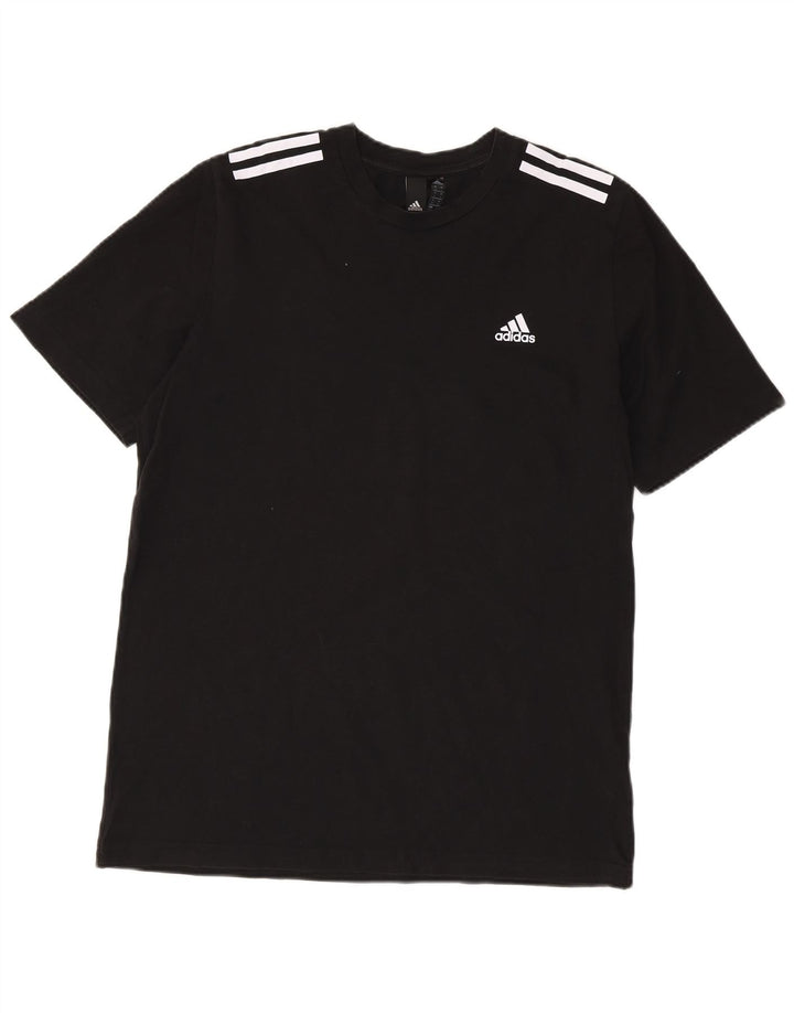Мужская футболка Adidas Top большого размера из хлопка черного цвета