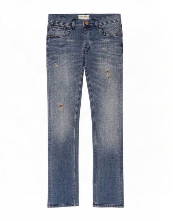 Мужские потертые узкие джинсы Zara EU 38, маленькие W30 L32, синие
