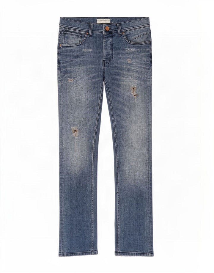 Мужские потертые узкие джинсы Zara EU 38, маленькие W30 L32, синие