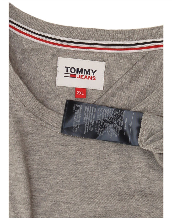 TOMMY HILFIGER Женская футболка Top UK 20 2XL Серый хлопок