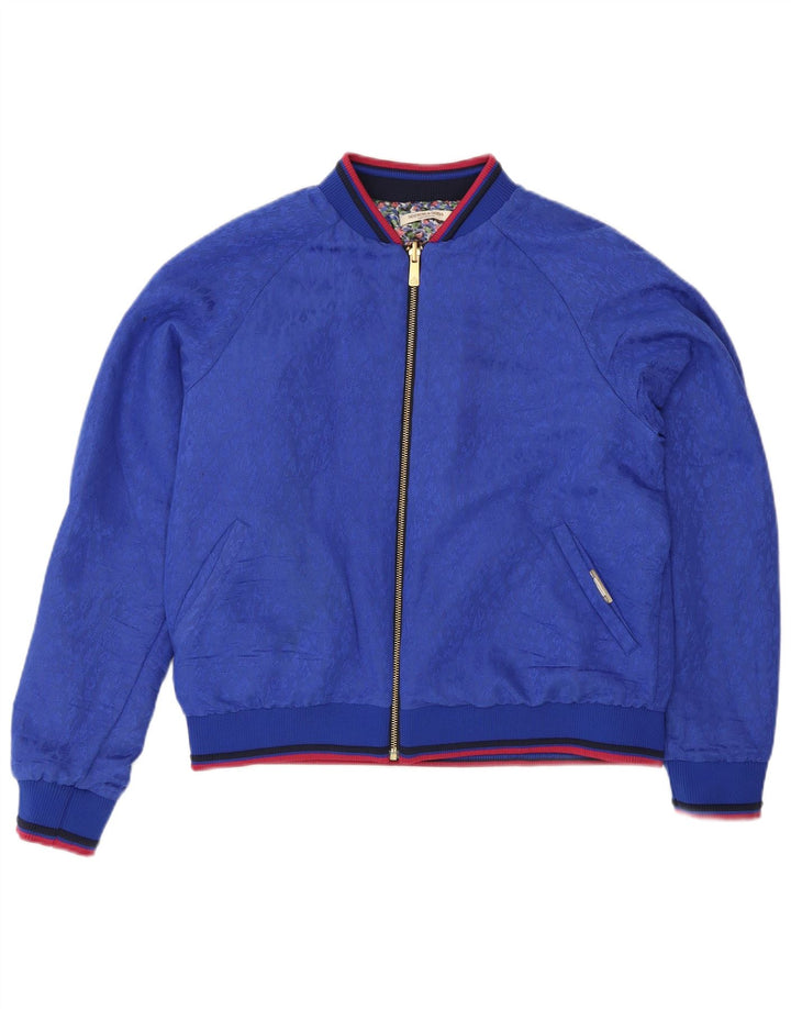 Женская двусторонняя куртка Scotch & Soda UK 14, средний синий с цветочным принтом