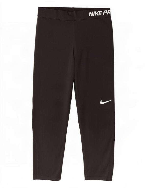 Женские леггинсы-капри с рисунком Nike Dri Fit UK 10, маленькие черные