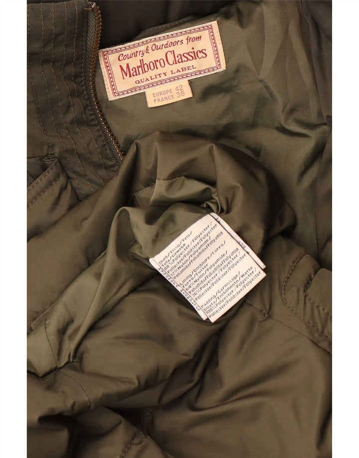 Женское стеганое пальто с капюшоном Marlboro Classics EU 38, средний цвет хаки, полиэстер