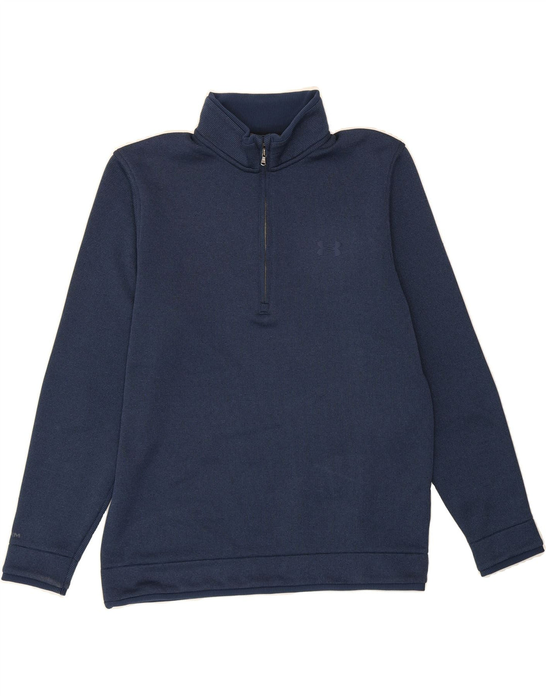 UNDER ARMOUR Mens Storm-Fit Zip Neck Sweatshirt Jumper Medium Navy Blue Vintage Under Armour and Second-Hand Under Armour from Messina Hembry 