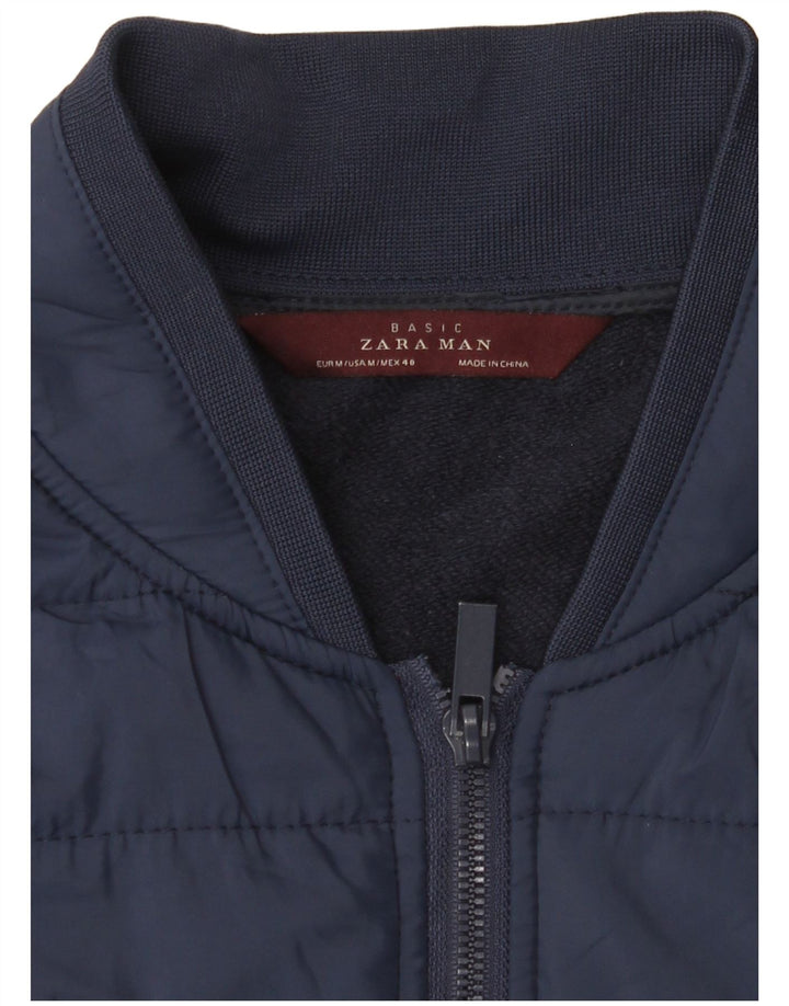 Мужской утепленный жилет ZARA UK 38, средний темно-синий