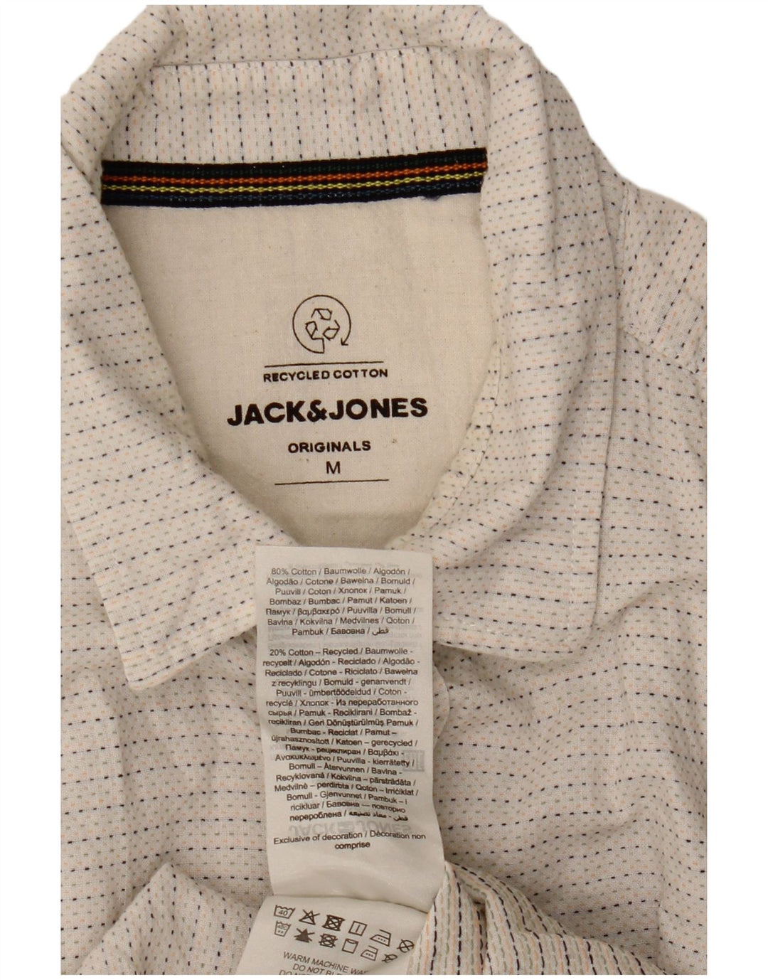 Мужская рубашка с коротким рукавом Jack & Jones, средний цвет, белый пятнистый хлопок