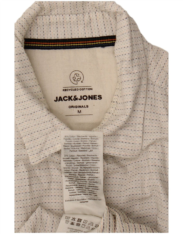 Мужская рубашка с коротким рукавом Jack & Jones, средний цвет, белый пятнистый хлопок
