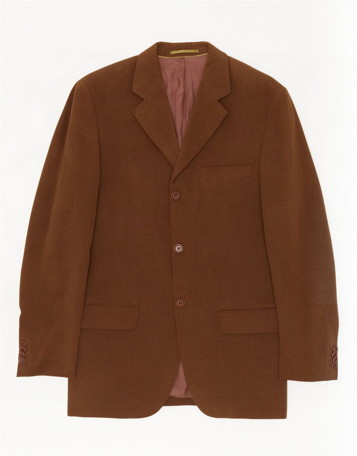 Мужской пиджак Massimo Dutti на 3 пуговицах, цвет ЕС 46, маленький коричневый хлопок