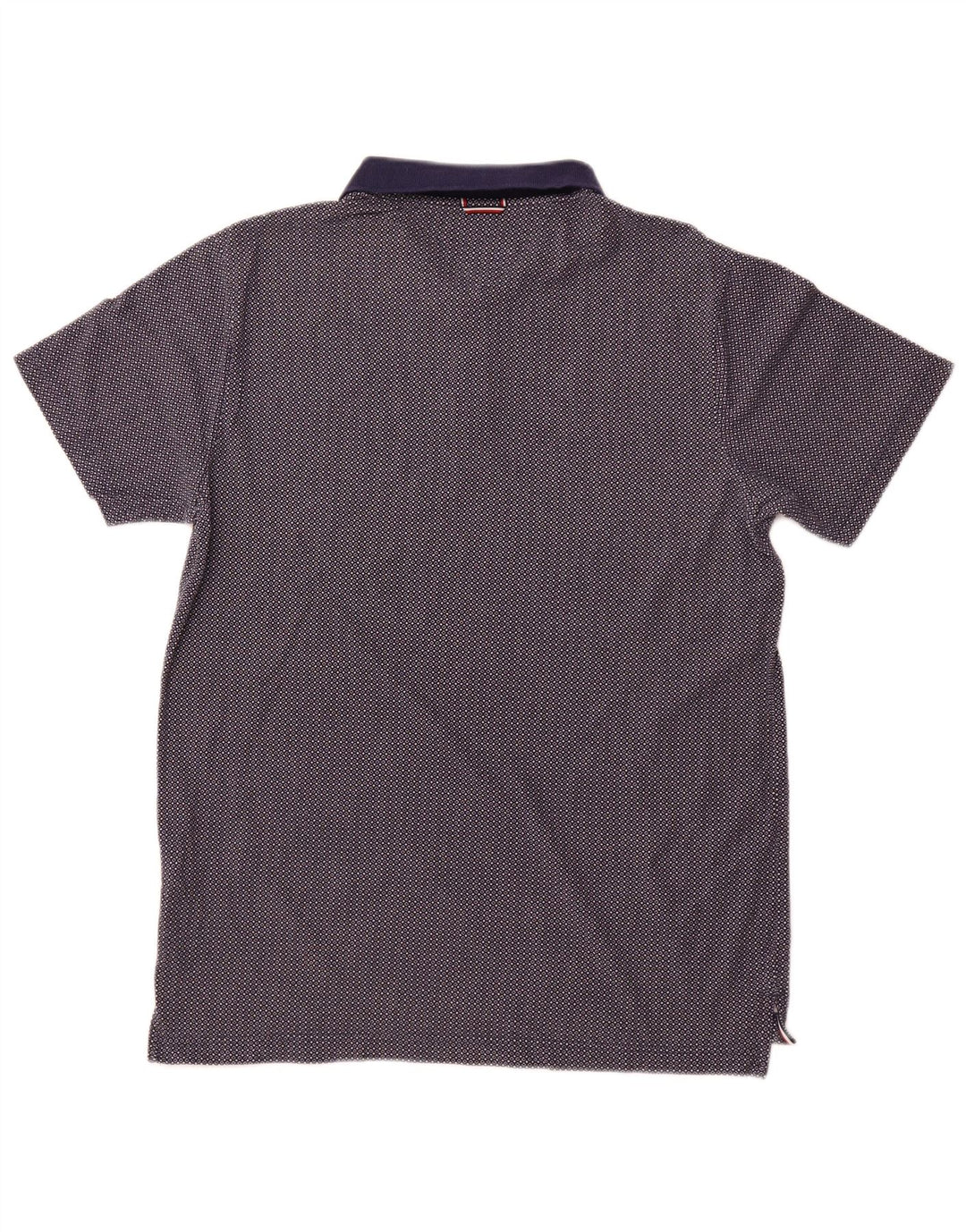 TOMMY HILFIGER Мужская рубашка-поло XL Темно-синяя пятнистая хлопковая ткань