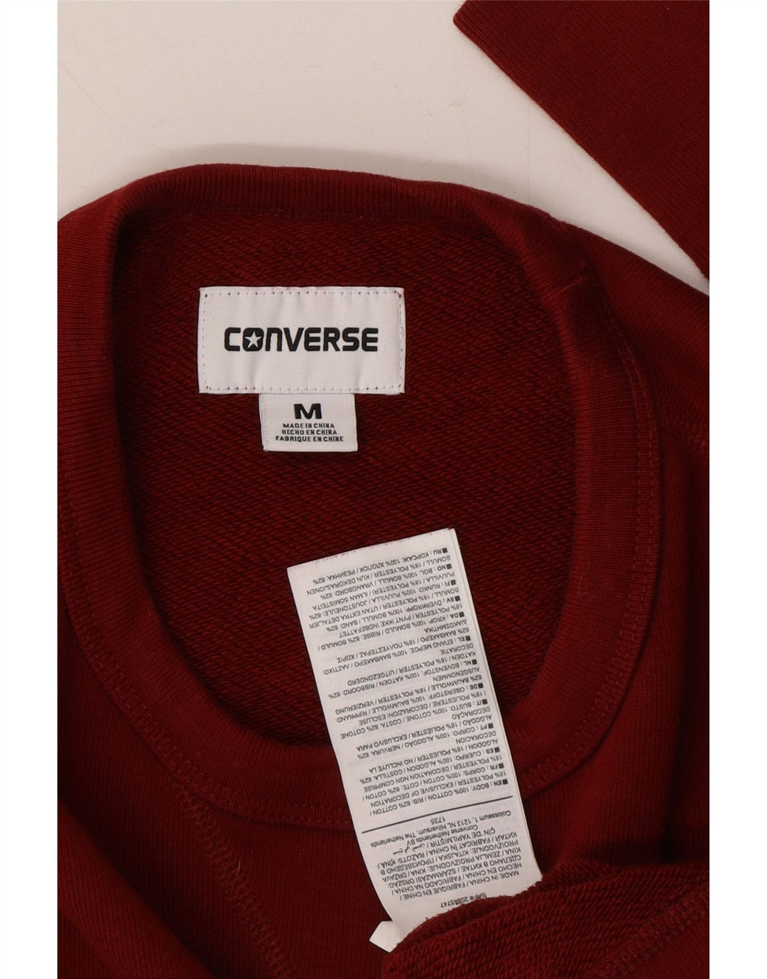 CONVERSE Mens Sweatshirt Jumper Medium Burgundy Cotton Vintage Converse and Second-Hand Converse from Messina Hembry 