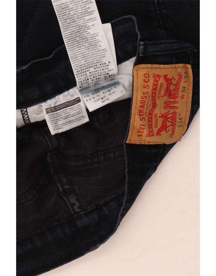 Мужские прямые джинсы Levi's 514 W34 L34 темно-синие, хлопок