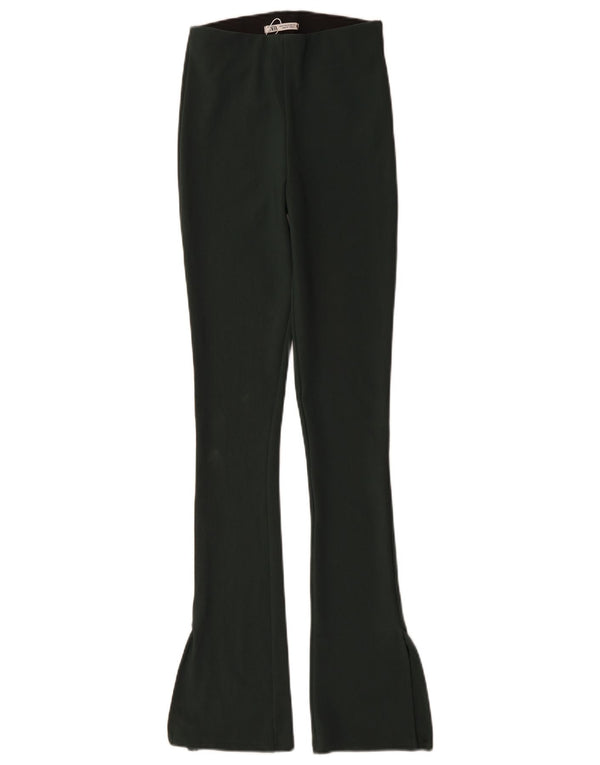 Женские повседневные брюки-клеш Zara XS W24 L32, зеленый полиэстер