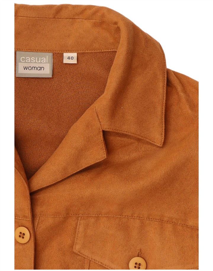 VINTAGE Womens Bomber Jacket IT 40 Small Brown Polyester