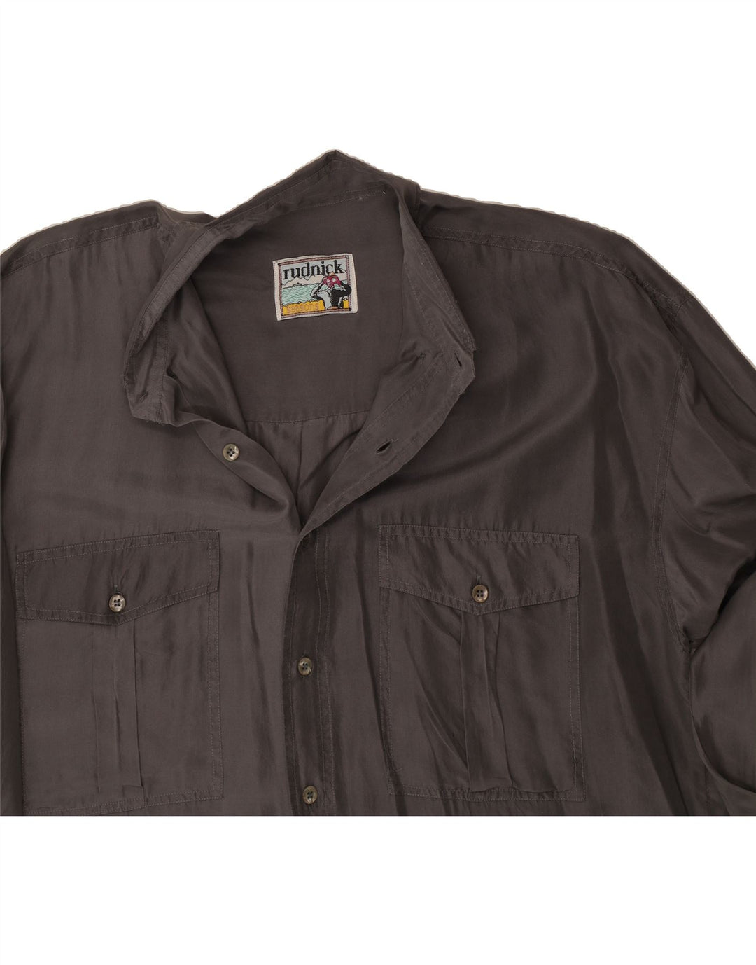 VINTAGE Mens Shirt Large Grey Vintage Vintage and Second-Hand Vintage from Messina Hembry 