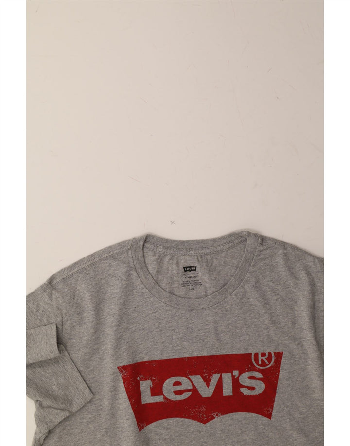 LEVI'S Mens Standard Graphic T-Shirt Top Medium Grey Cotton Vintage Levi's and Second-Hand Levi's from Messina Hembry 