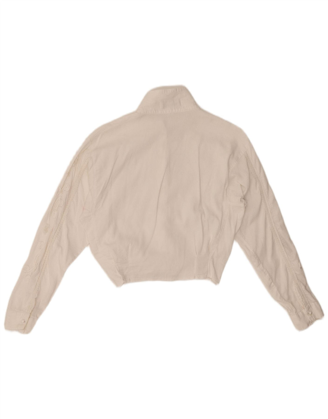 LES COPAINS Женская укороченная вельветовая блузка-рубашка UK 12 Средний белый с цветочным принтом